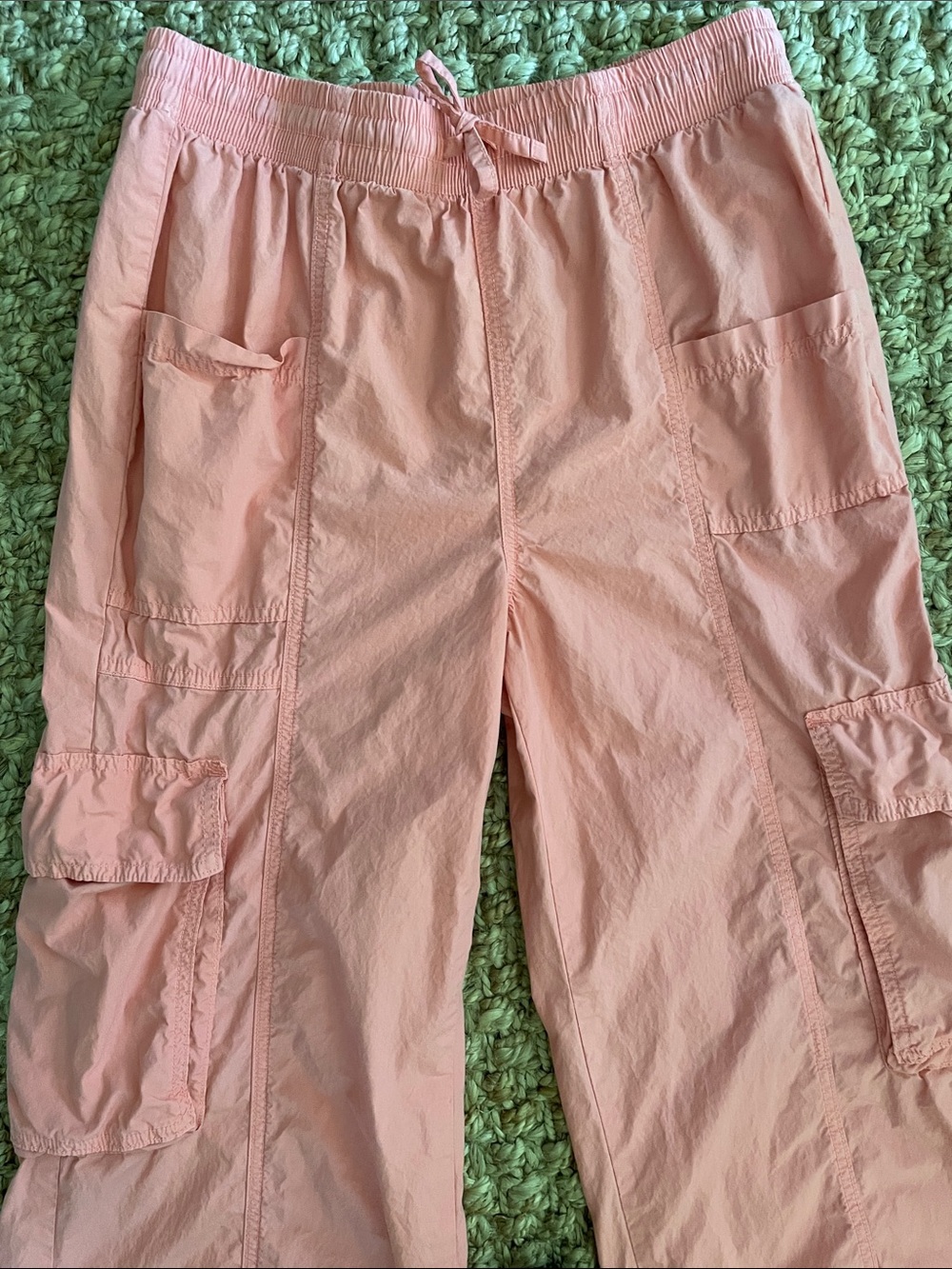Aerie Sun Washed Guava Pink Parachute Cargo Pants Medium - Picture 3 of 7